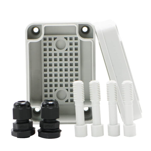 MAKERELE Waterproof Outside Electrical Box Grey 3.74 x2.56 x2.17 (956555mm) IP67 Small ABS Plastic Case with 2 NPT
