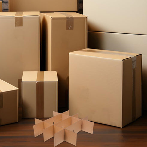 5-Pack 13.18x3.14 Inch MAGICLULU Cardboard Box Dividers, Carton Partition Inserts for Glassware Protection, Corrugated