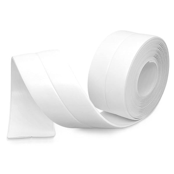 PVC Self Adhesive Caulk Tape, 1-1/2" x 11', for Bathrooms, Kitchen Countertops, and Toilets