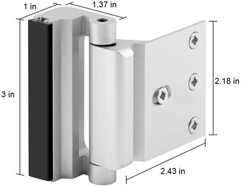 2 Pack 3 Inch 800 lbs Home Security Door Lock, Childproof Door Reinforcement Lock with Stop Withstand for Top Front