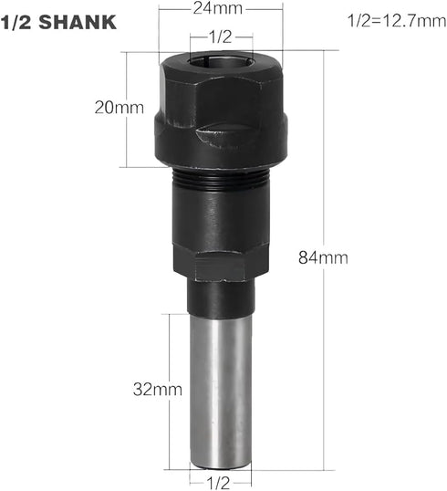 1/2-Inch 1/2-inch Wolfride Shank Router Bit Collet Extension, Adapter for Shank Bits