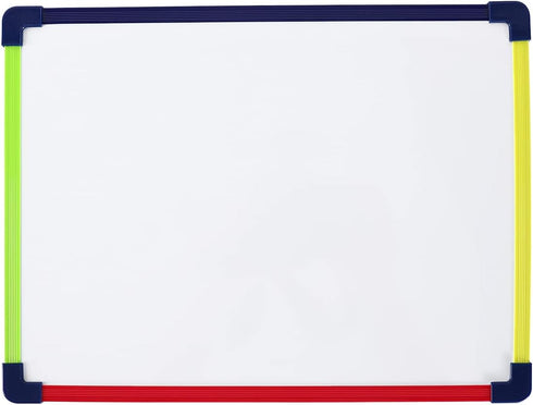 Magnetic Dry Erase Board - 2-Sided 9 x 12 Inches with Colored Frame, Handwriting Lines Front, Blank Back