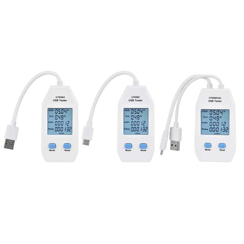 USB Meter, Digital LCD Display Voltmeter Ammeter Detector for Measuring Voltage, Current, Capacity, Energy, Resistance,