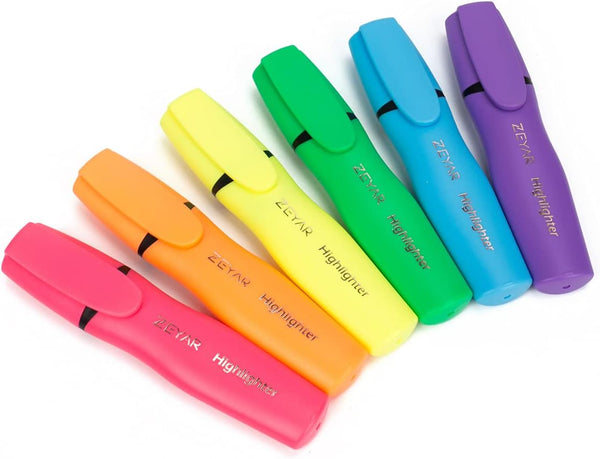 ZEYAR Aesthetic Highlighter Pen, Chisel Tip Marker, AP Certified, Assorted Colors, Quick Dry, Cute Highlighters
