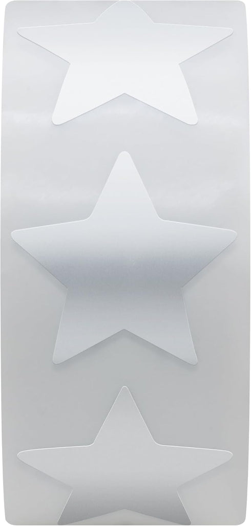 Hybsk 1" Gold Star Shape Stickers, School Rewards Stickers, Total 500 Labels Per Roll (Silver)