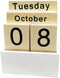 IELEPHONIX Wooden Perpetual Calendar for Desk, Metal Wood Month Date Display for Teachers,