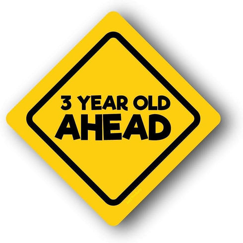 Jayd Products 3 Year Old Birthday Caution Signs, 16.5" Across, Construction Party Signs (3ct)