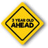 Jayd Products 3 Year Old Birthday Caution Signs, 16.5" Across, Construction Party Signs (3ct)