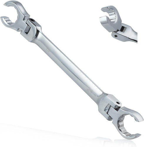 Flex Head Flare Nut Wrench Set, 19 * 21mm Flexible Flare Nut Wrench for Automotive and Plumbing Repairs