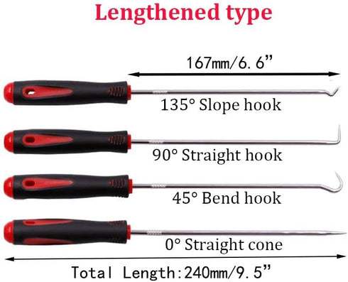 (lengthened type) 4-piece set, oil seal hook, pull out The hook, oil seal screwdriver pull out The hook and remove for automotive, electronics, daily home repair tools, storage trays. by ANDGROPAND