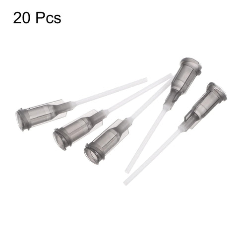 uxcell 20 Pcs 16G Plastic Dispensing Needles, 1" PTFE Glue Needle Tube Blunt Luer Lock Tips with PP Flexible Needle for
