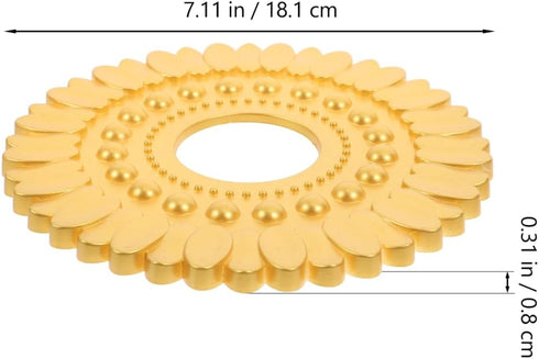 7.12 Inch PRETYZOOM Ceiling Medallion Round Decorative Plate for Lighting Fixtures European Style Realistic Plaster