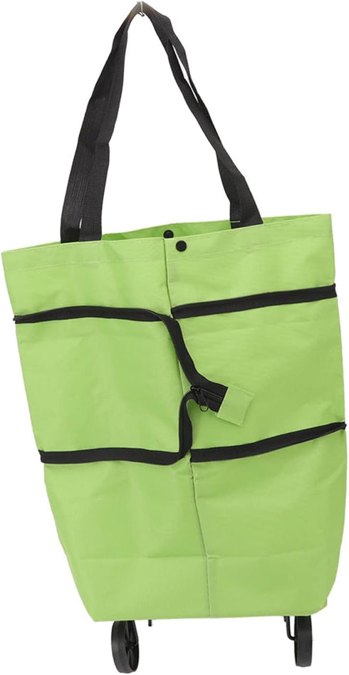 -Duty Rolling Grocery Cart Bag with Reinforced Oxford Fabric, Gliding Wheels & Ergonomic Handle for Apartments, Beach