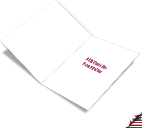 NobleWorks Big Thanks From The Office - Boss Coworker Thank You Greeting Card with Envelope, Extra Large 8.5 x 11 Inch