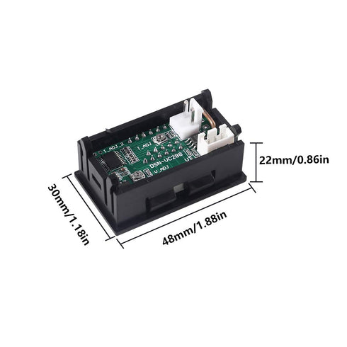 2pcs 0.28" LED Voltmeter Ammeter, Red and Blue Digital Multimeter Display for Voltage Current