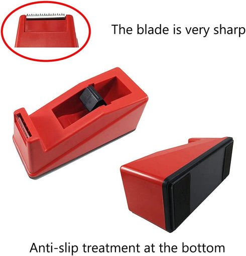 Classic Desktop Tape Dispenser, 1" Core, Non-Skid Base, with 1 Premium Roll Invisible Clear Tape for Office