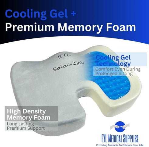 Memory Foam Seat Cushion with Cooling Gel Technology, Lumbar Back Support Pillow for Office Chair, Car Seat