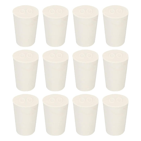 MECCANIXITY Rubber Tapered Plug, 11mm to 15mm Solid Test Tubes Bungs Stopper, White, 12 Pieces for Lab Home