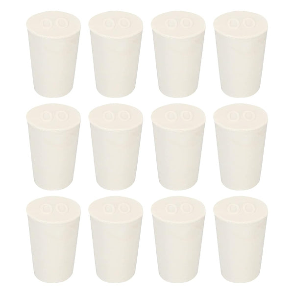 MECCANIXITY Rubber Tapered Plug, 11mm to 15mm Solid Test Tubes Bungs Stopper, White, 12 Pieces for Lab Home