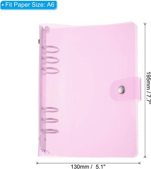 PATIKIL A6 Clear Binder Cover, Soft PVC Loose Leaf Binder Protector Refillable Notebook Shell with Snap Button Closure for DIY Meeting Notebook Folder, Purple by PATIKIL