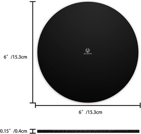 Audimi Mini Round Mouse Pad 6 x 6 Inch, Small Mouse Mat Non-Slip Rubber Base for Laptop PC Office Working Wireless Mouse Home Office Travel, Portable & Washable Black by Audimi