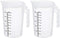 PATIKIL Graduated Beaker, 2 Pack 500ml PP Plastic Liquid Measuring Cup with Double Sided Black Graduations, Handle Lid