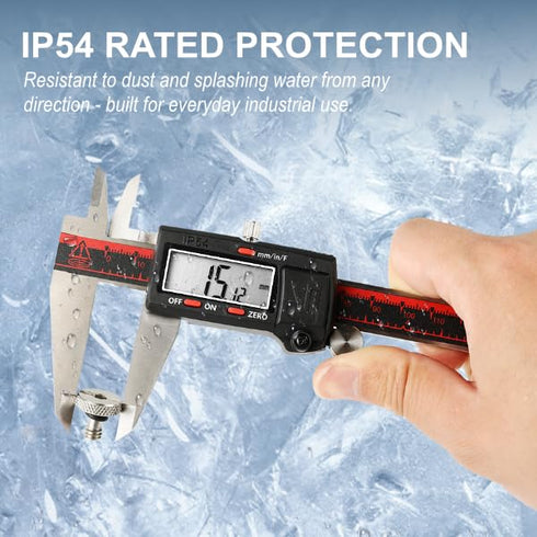 IP54 DCLA-0805 8 Inch/200mm, Inch/Millimeter/Fractions VINCA Grade Digital Caliper, Conversion, Stainless Steel, Large