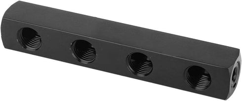SUS304 Air Hose Manifold Block, 4 Way 1/4 Inch BSPP Thread Inline Manifold Block Splitter