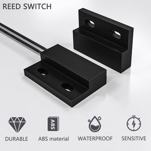 Wired Magnetic Reed Switch, Door Window Contact Sensor, Normally Open NO Alarm Reed Switch (2-Pack)