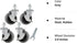 Caster Wheels Set of 4, 3" Locking Swivel Stem Casters with Brake, Rubber Casters with 360 Degree No Noise