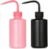 2Pcs 8oz ABS Water Squirt Bottles for Tattoo Cleaning, Labware Washing, Plant Watering, Black & Pink