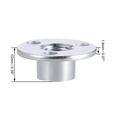 uxcell M10x25x1.8mm Brad Hole Tee Nut - Carbon Steel T-Nuts Furniture Hardware, 10pcs