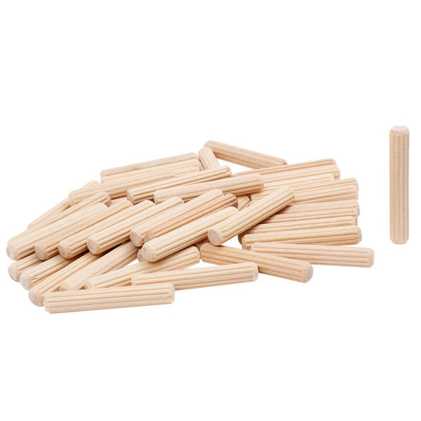 100 Pack 1/4" Wood Dowel Pins Straight Grooved Pins for Furniture, Door, and Art Projects (1/4 in)