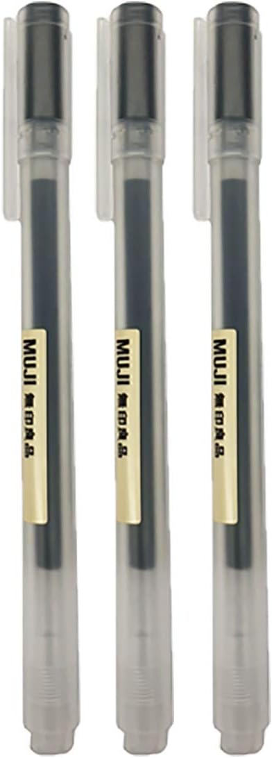 Muji Gel Ink Ball Point Pen, Black, 0.5mm, Pack of 3, Japan Import