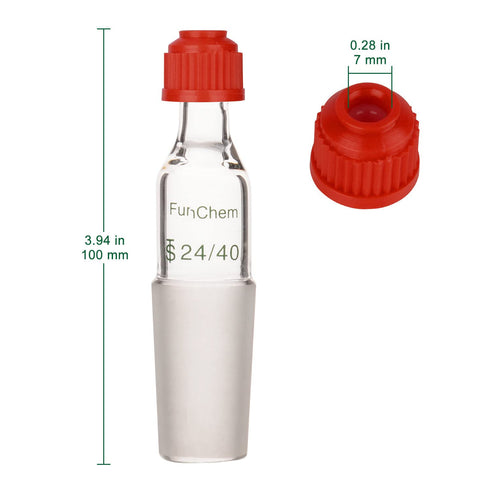 Glass Thermometer Inlet Adapter for Distillation Apparatus, Thermometer Adapter with 24/40 Inner Joint, 80mm Height, 1 Pack