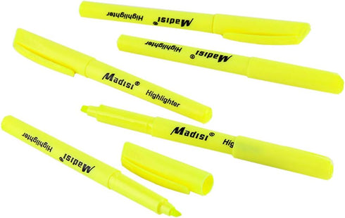 Madisi Bulk Pack Highlighters, Chisel Tip, Fluorescent Yellow, 144-Count