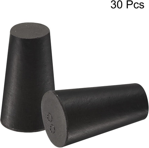 MECCANIXITY Rubber Tapered Plug - 10mm to 15mm Solid Test Tubes Bungs Stopper (30 Pieces)