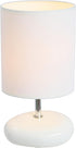 LT2005-WHT 1 Count (Pack 2), Simple Designs Stonies Small Stone Look Desk Bedside Table Lamp, of White