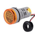 3pcs Digital Display AC Current Indicator, 22mm Round Head LED Current Tester 0~100A (Yellow)