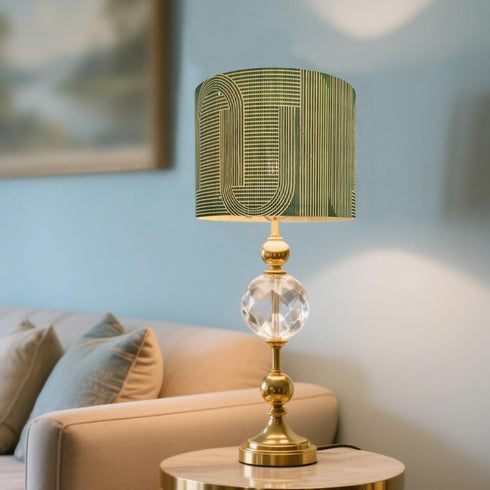 Generic 11.8 9Inch Rustic Bamboo lampshade, Decorative Unique Geometric Green Figure, ideal for floor and table lamps