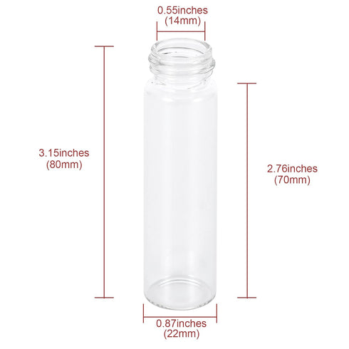 20ml Glass Vials with Screw Caps and Plastic Stoppers, Leak-Proof Small Clear Liquid Sample Vial, 12PCS