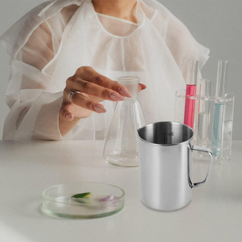 Hemobllo Stainless Steel Beaker, Lab Graduated Beaker with Handle for Liquids and Solids, Scientific Laboratory Supplies