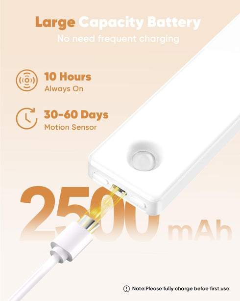 13inch 3 Closet Dimmable Counter (2 Pack) Under Cabinet Lighting, Color Temperatures Motion Sensor Light Indoor, USB