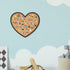 BENECREAT Heart Cork Board, 12.9x11.8inch, 0.8inch Thick Wall Mounted Bulletin Display Board for Brooch Pin Storage,