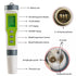 3-in-1 Waterproof Multifunction Digital Meter, Measures EC, pH, and Temperature for Hydroponic Systems