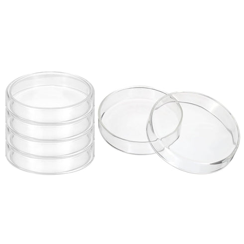 PATIKIL 120mm High Borosilicate Glass Petri Dishes - 5 Pcs Petri Plates with Lids for Lab Science Experiments