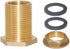 Joywayus 3/8" Female to 1/2" Male Solid Brass Water Tank Connector, Bulkhead Fitting with 2 Rubber Rings