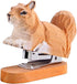 Wooden Animal Stapler Set, Squirrel Desktop Stapler, Handmade Wood Carving for Office Stationery
