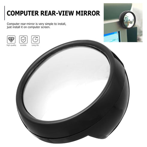 Gatuida 3pcs Computer Mirror, Clip on Security Monitor Mirror, Convex Rearview for Mini-PC Work