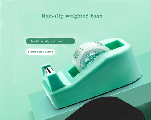 Tape Dispenser Desk with 12 Rolls Transparent Cute Small Packing Refills, Invisible Tape for Christmas Gift Wrapping